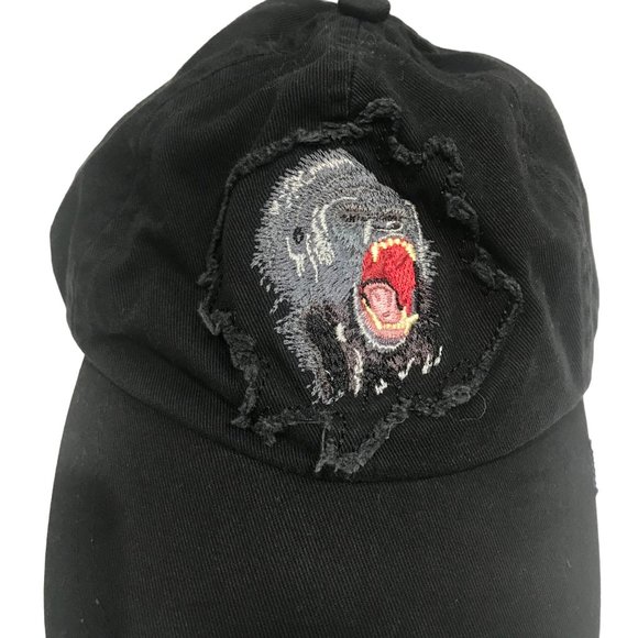 Gorilla‎ Brookfield Zoo Distressed hook and loop back hat cap black cotton kids - Picture 4 of 8